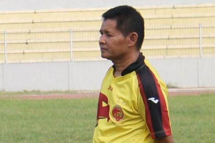 Asisten pelatih Sriwijaya FC, Hartono Ruslan. 