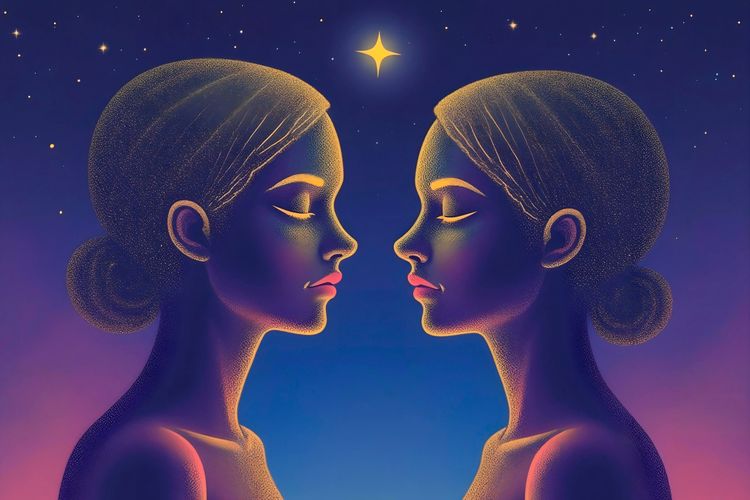 Ilustrasi zodiak Gemini. Gemini dikenal cerdas dan komunikatif, tetapi di balik itu ada pola pikir lincah yang membuatnya selalu bergerak dan bereksplorasi.