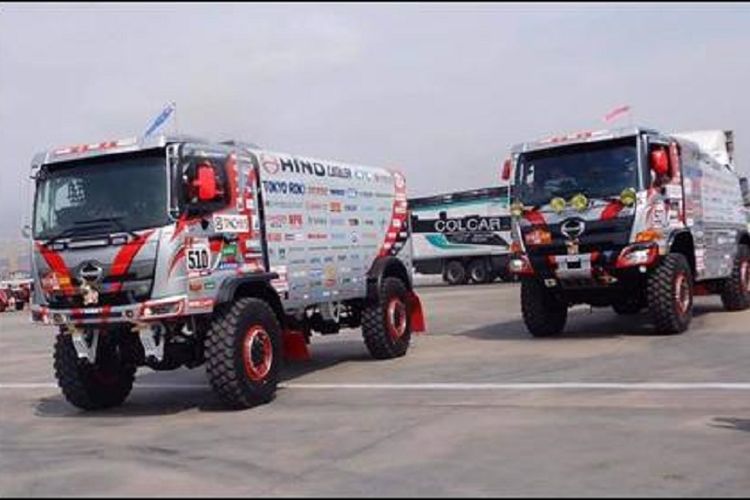 Truk yang digunakan tim Hino Team Sugawara di ajang Reli Dakar 2019 kategori truk.