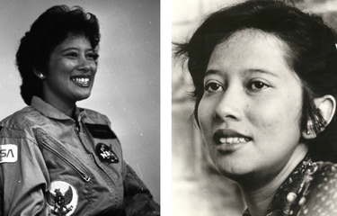 Pratiwi Sudarmono, foto diambil Juni tahun 1986 dan Juni 1984