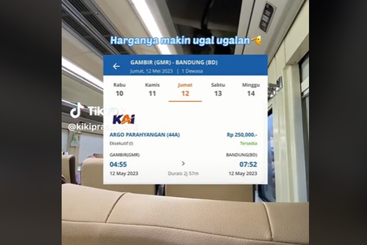 Harga tiket kA Parahyangan