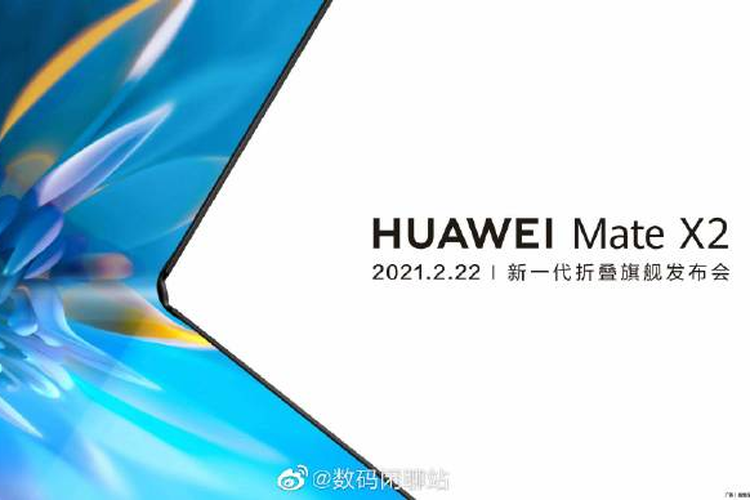 Bocoran foto dan poster peluncuran Huawei Mate X2 di Weibo.
