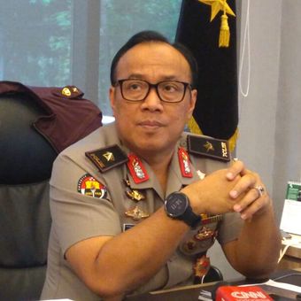 Kepala Biro Penerangan Masyarakat Humas Brigjen (pol) Dedi Prasetyo di Gedung Humas Mabes Polri, Jakarta, Senin (11/3/2019). 