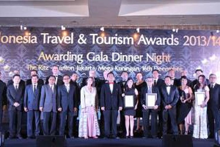 Malam Penganugerahan Indonesia Travel and Tourism Awards (ITTA) 2013 di Ballroom Hotel Ritz Carlton Mega Kuningan Jakarta, Senin (16/12/2013) malam.