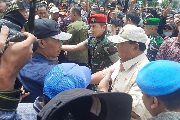 Menteri Pertahanan RI, Prabowo Subianto lakukan kunjungan kerja di Kabupaten Blora, Jawa Tengah, Kamis (18/1/2024)