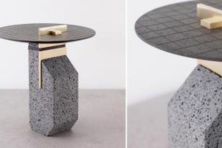 Lahar yang sudah mendingin dari letusan gunung berapi Gunung Etna di Sisilia digunakan oleh duo desainer Formafantasma. Ini adalah Meja Small Pillar (Pilar Kecil).