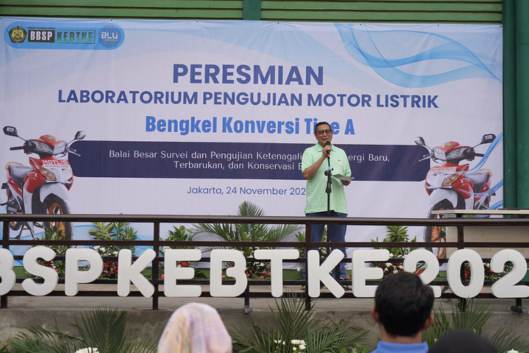 Momentum Peresmian Laboratorium Pengujian Motor Listrik dan Bengkel Konversi Tipe A di Cipulir, Jakarta, Jumat (24/11/2023)