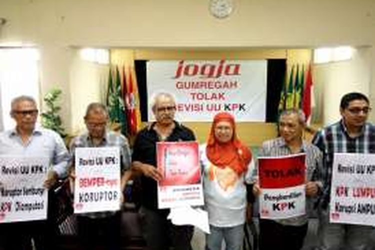 Para tokoh masyarakat, akademisi, mahasiswa, LSM dan organisasi di Yogyakarta suarakan Tolak Revisi UU KPK