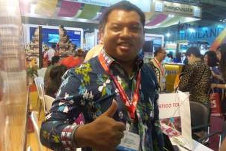 Ignasius Suradin, pengusaha perjalanan asal Manggarai Barat, Nusa Tenggara Timur yang turut ambil bagian dalam International Travel Expo Ho Chi Minh City 2016.