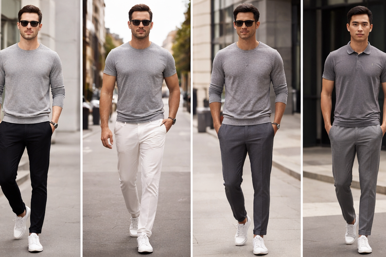 Baju Abu-Abu Paling Cocok dengan Celana Warna Apa? Ini 10 Pilihannya