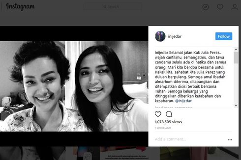 Jessica Iskandar Mengenang Julia Perez lewat Video Hitam Putih