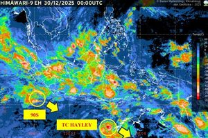 Siklon Tropis Hayley Picu Hujan Lebat-Angin Kencang hingga 31 Desember 2025, Ini Wilayah yang Terdampak