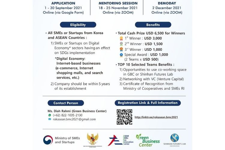 Korea-ASEAN Business Model Competition mengusung tema ?2nd KOREA ? ASEAN Business Model Competition 2021 on Digital Economy for SDGs?. 