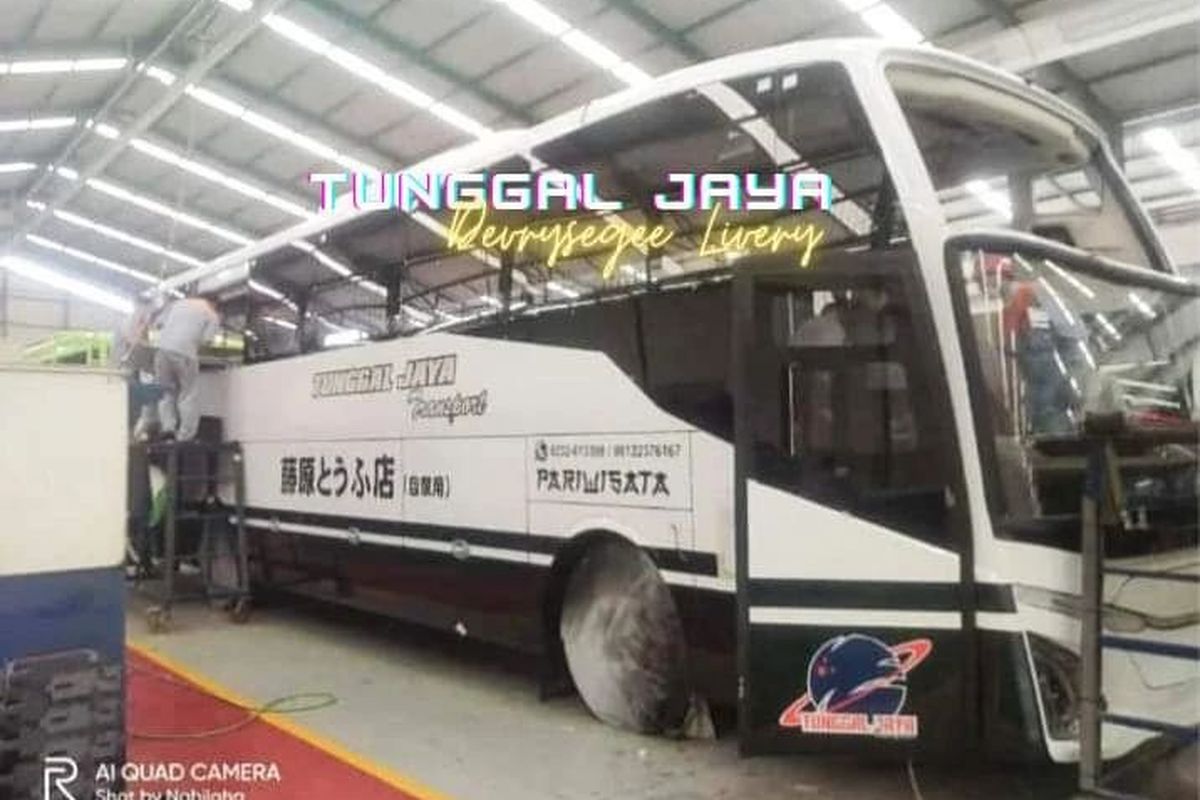 Desain bus PO Tunggal Jaya inspirasi dari anime Initial D
