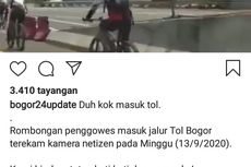 Viral, Video Rombongan Pesepeda Masuk Tol Jagorawi, Ada yang Nekat Lawan Arah