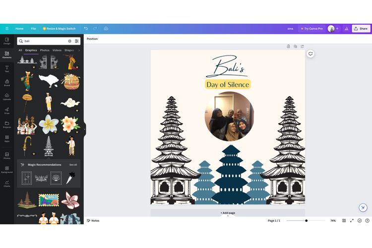 Ilustrasi cara buat Twibbon Hari Raya Nyepi 2024