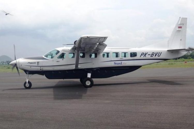 Ilustrasi. Pesawat Jenis PK- BVU milik maskapai Susi Air.