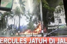 Ada Suara Ledakan Saat Pesawat Hercules Jatuh di Medan