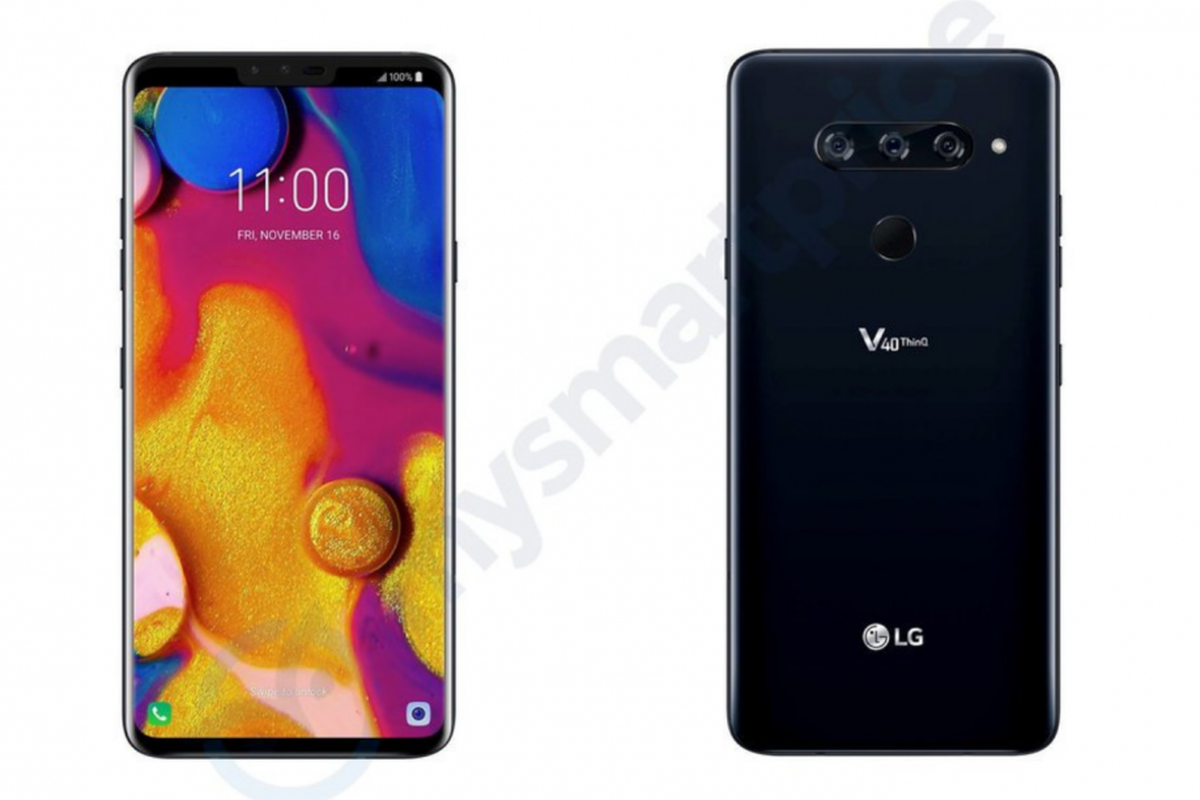 Bocoran render LG V40 ThinQ beredar di internet. 