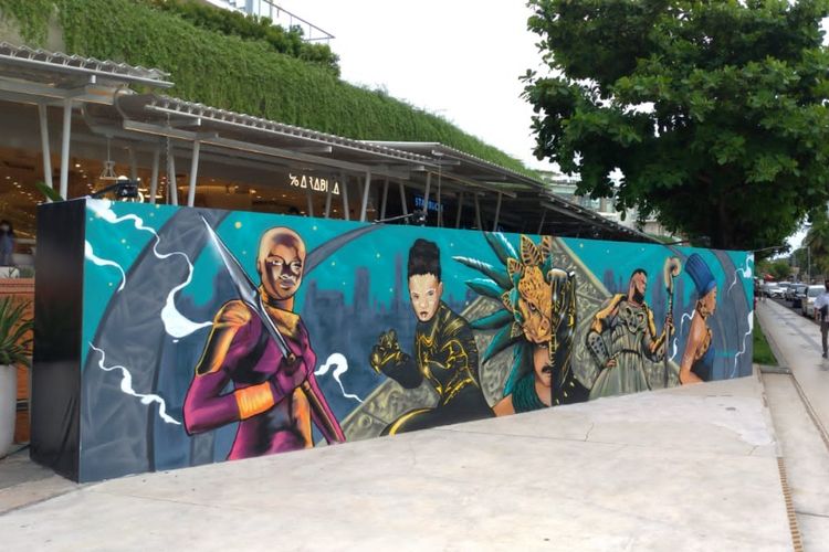 Mural karya Janoer Mukti di Beachwalk Bali, Kuta, Kabupaten Badung, Bali. 