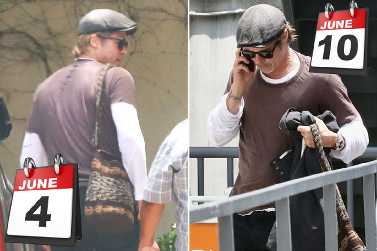 Brad Pitt saat kenakan pakaian yang sama