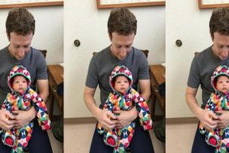 Mark Zuckerberg dan putrinya, Max.