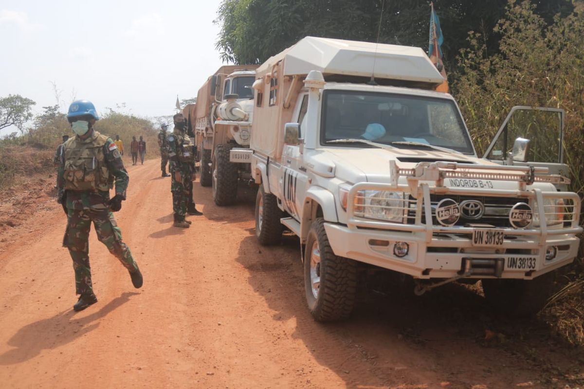 A file photo of members of the Indonesian Military?s Garuda Contingent XXXIX-B Rapidly Deployable Battalion (RDB) or MONUSCO in Congo. 