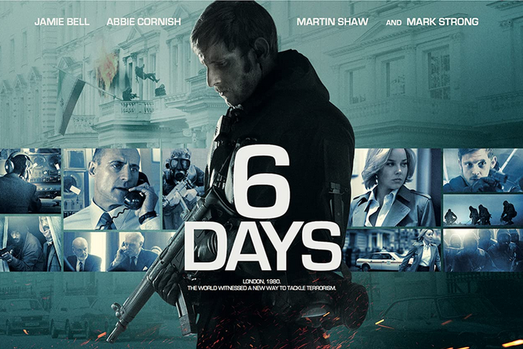 Jamie Bell, Abbie Cornish, Tim Pigott-Smith, and Mark Strong in 6 Days (2017)