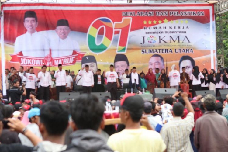 Cawapres nomor urut 01 Maruf Amin dalam kunjungan ke Medan.