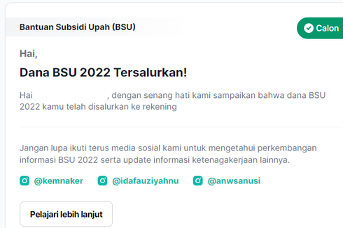 Status Penerima BSU Masih 