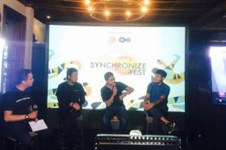 Konferensi pers Synchronize Fest 2016 di Camden Bar, Jakarta Pusat, Selasa (23/8/2016) sore.