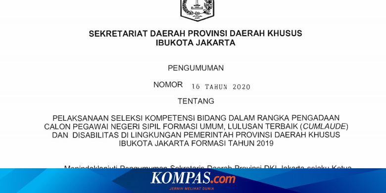 Simak Jadwal Dan Ketentuan Pelaksanaan Skb Cpns Pemprov Dki Jakarta