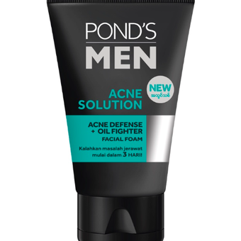 Pond's Men Acne Solution Facial Foam, Sabun muka laki-laki untuk kulit berjerawat 
