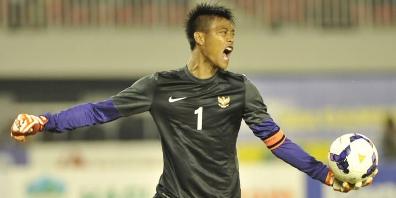 Kiper Timnas Indonesia Kurnia Meiga Hermansyah. 