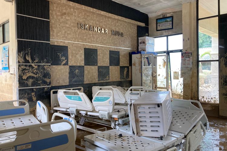 Kondisi terkini RSUD Aceh Tamiang di Kecamatan Karang Baru, Kabupaten Aceh Tamiang, Provinsi Aceh, Minggu (28/12/2025).