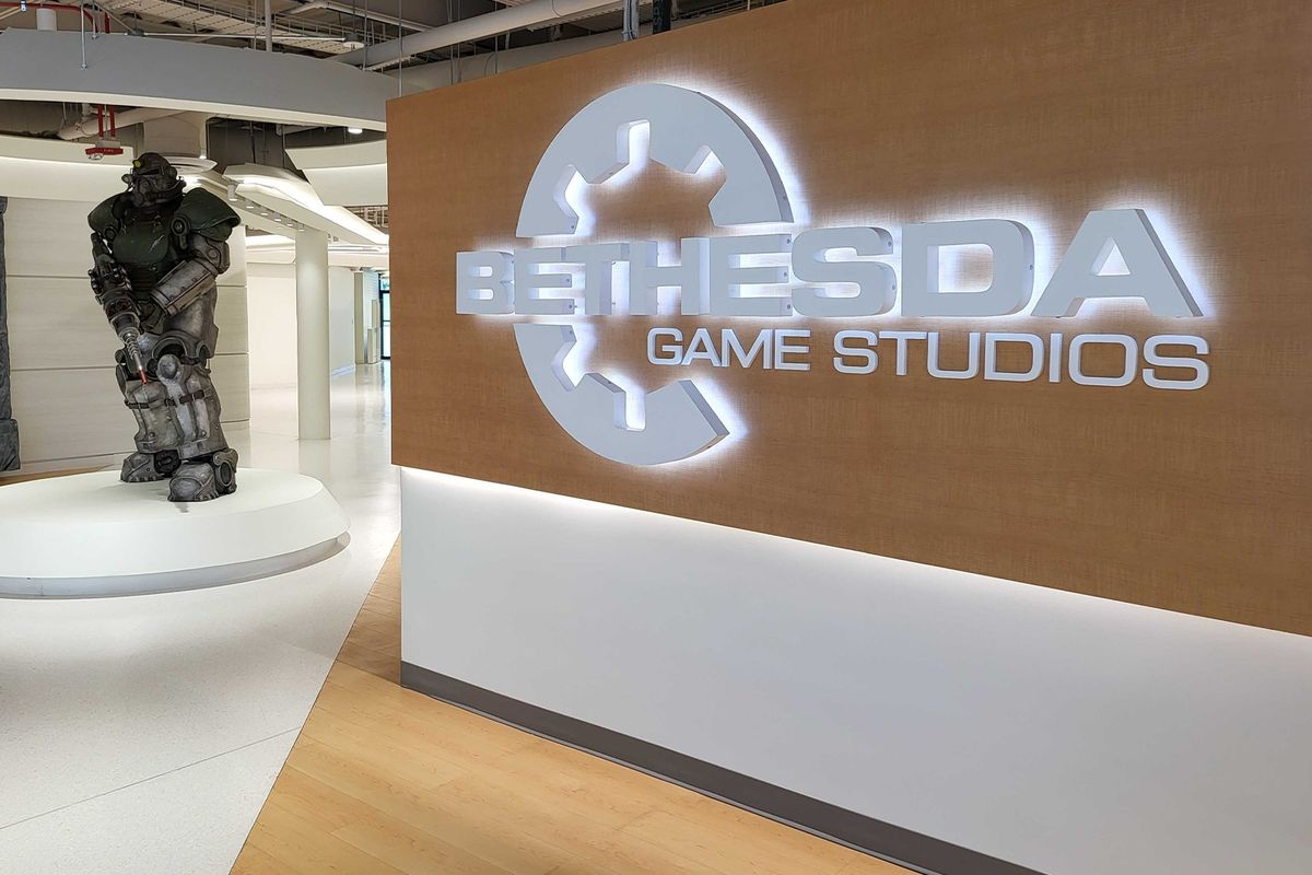 Ilustrasi kantor pengembang game Bethesda Studios.