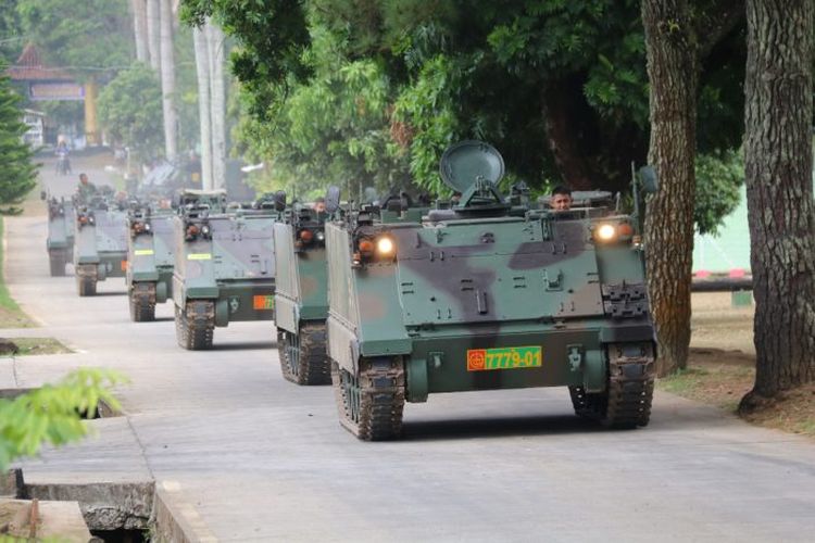 Kendaraan tempur (ranpur) M113 A1, alat utama sistem persenjataan (alutsista) Komando Cadangan Strategis Angkatan Darat (Kostrad).