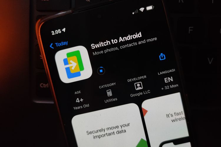 Ilustrasi aplikasi Switch to Android di App Store.