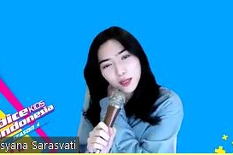 Isyana Sarasvati dalam jumpa pers The Voice Kids Indonesia Season 4 via Zoom, Rabu (3/2/2020). 