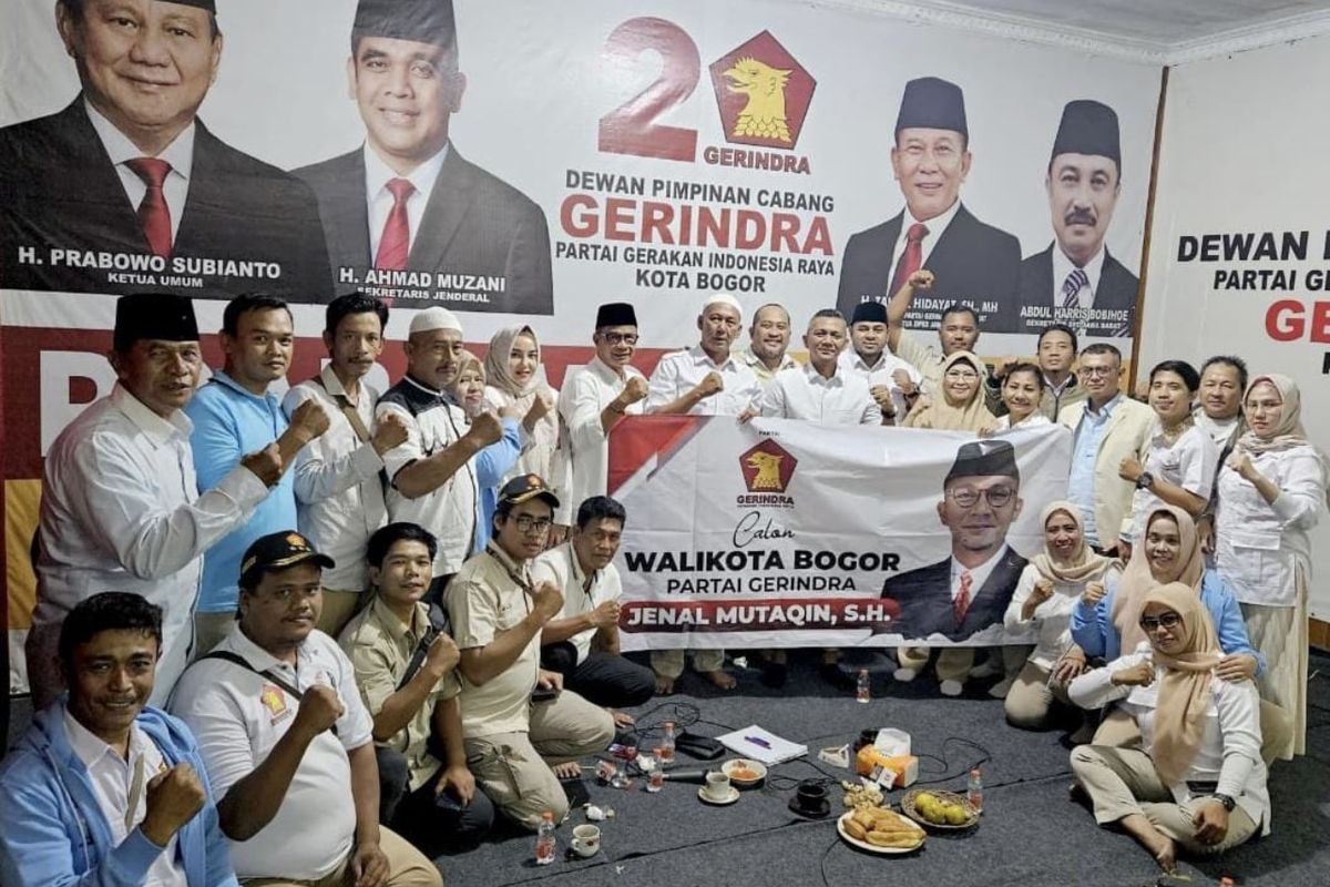 DPC Partai Gerindra Kota Bogor Jenal Mutaqin untuk maju sebagai bakal calon Wali Kota Bogor pada Pilkada 2024.