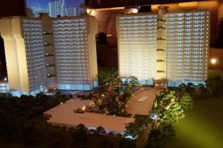 Maket Alterra Residences yang dikembangkan PT Plaza Indonesia Urban, anak usaha PT Plaza Indonesia Realty Tbk.