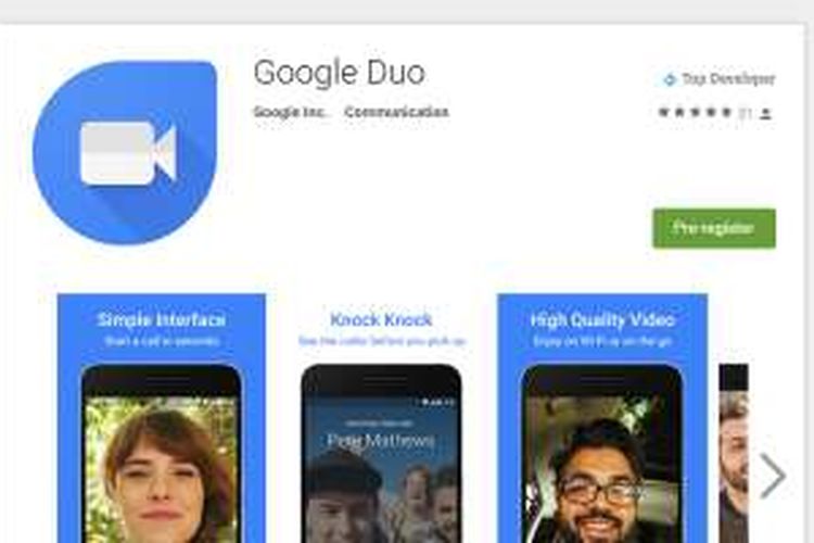 Google Duo di Play Store.