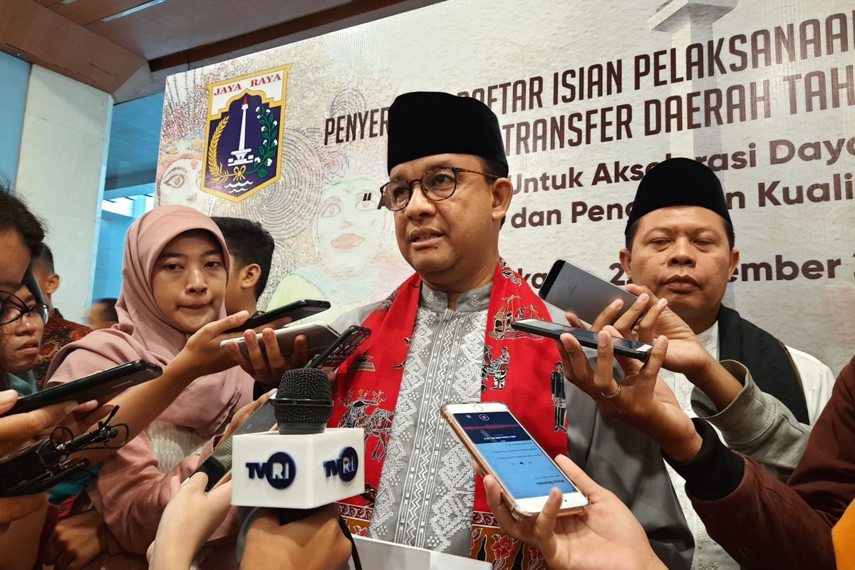 Gubernur DKI Jakarta Anies Baswedan di Blok G, Balai Kota, Jakarta Pusat, Jumat (22/11/2019)