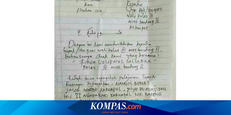 Cerita Di Balik Viralnya Surat Izin Tak Masuk Sekolah Untuk
