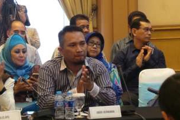 Andri Hermawan, kader Demokrat Tasikmalaya yang ikut kopi darat dengan Ketua Umum Demokrat Susilo Bambang Yudhoyono di Cibubur, Sabu (20/2/2016).

