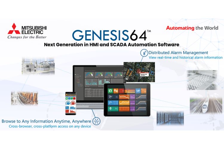 SCADA GENESIS64 dari Mitsubishi Electric jadi solusi teknologi yang dapat menampilkan data produksi secara komprehensif, mulai dari data-data mesin, lini produksi, hingga data dari keseluruhan pabrik secara real-time.