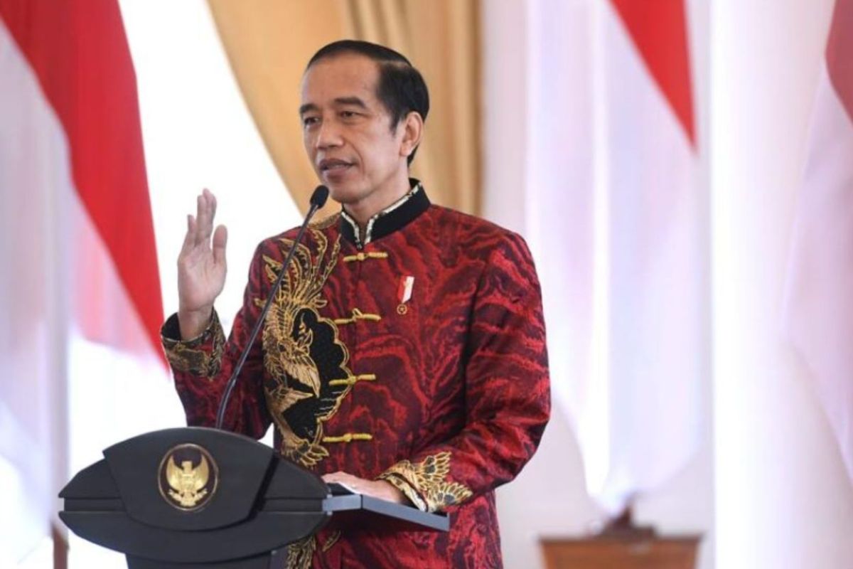 Presiden Joko Widodo memberikan sambutan dalam Perayaan Imlek Nasional Tahun 2021 secara virtual dari Istana Kepresidenan Bogor, Jawa Barat, pada Sabtu, 20 Februari 2021.