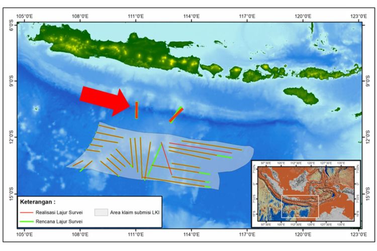 Badan Informasi Geospasial (BIG) melaporkan temuan gunung bawah laut di perairan Kabupaten Pacitan, Jawa Timur. 
