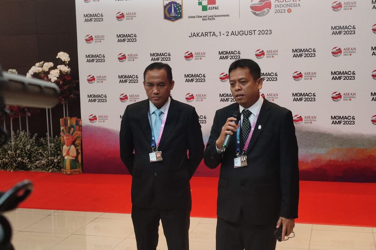 Sekretaris Daerah (Sekda) DKI Jakarta, Joko Agus Setyono dalam kegiatan Meeting of Governors and Mayors of ASEAN Capitals (MGMAC) dan ASEAN Mayors Forum (AMF) 2023. Kegiatan itu berlangsung di Hotel Fairmount, Jakarta, Selasa (1/8/2023).