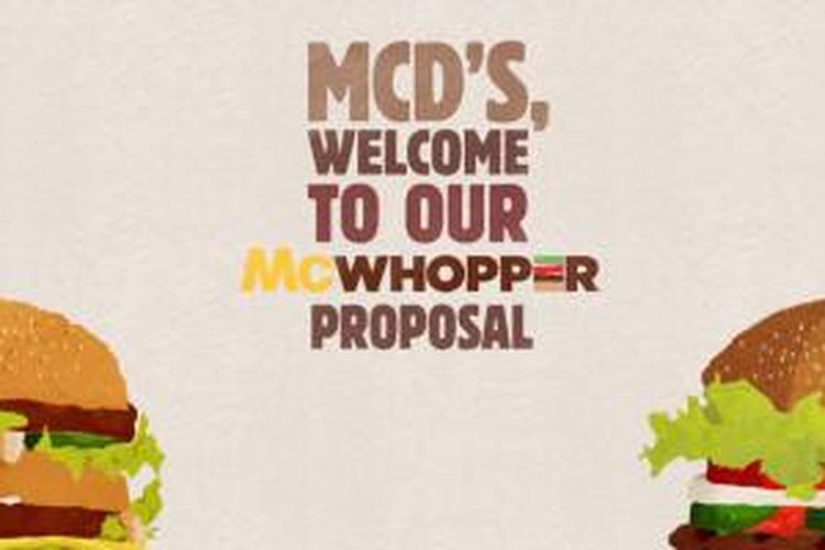 Proposal kolaborasi yang diajukan Burger King pada McDonald's di laman situs www.mcwhopper.com.